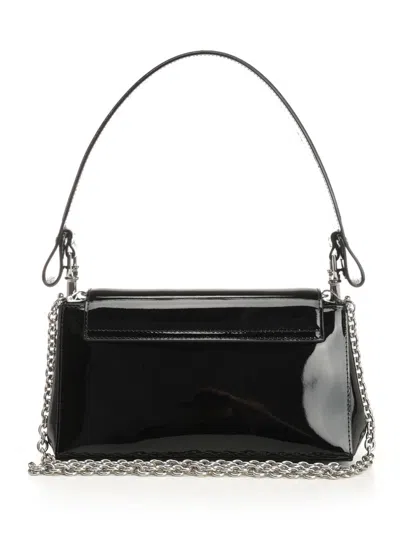 Vivienne Westwood Orb-embellished Patent Leather Shoulder Bag In Black