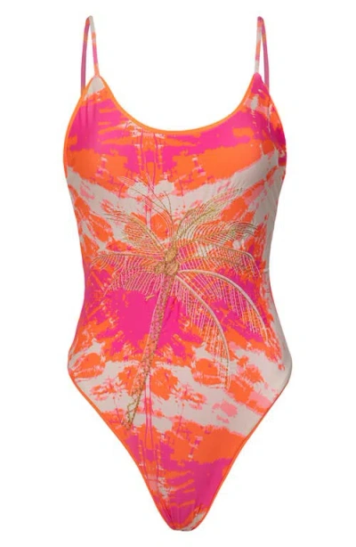 Maaji Flamingo Swirl Luster Reversible One-piece Swimsuit In Multi