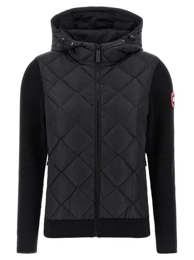 Canada Goose 'hybridge' Quilted Knit Hoody In Black