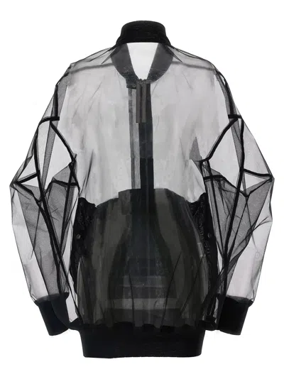 Rick Owens Jumbo Flight Casual Jackets And Parka Black In Black