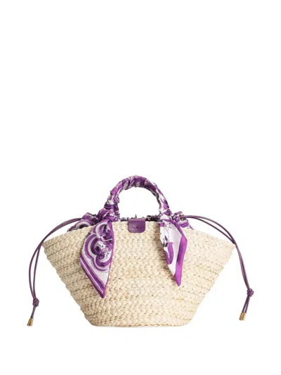 Dolce & Gabbana Kendra Purple Leather Blend Bag In Brown