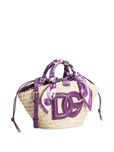 Dolce & Gabbana Kendra Purple Leather Blend Bag In Brown