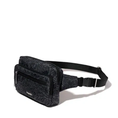 Baggallini Securtex Anti Theft Sling Belt Bag In Midnight Blossom Print