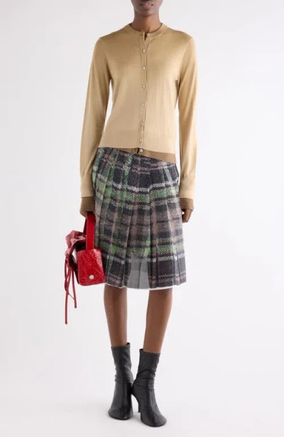 Acne Studios Kohona Layered Silk, Wool & Cashmere Cardigan In Neutral