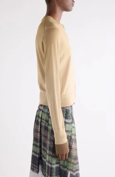 Acne Studios Kohona Layered Silk, Wool & Cashmere Cardigan In Neutral