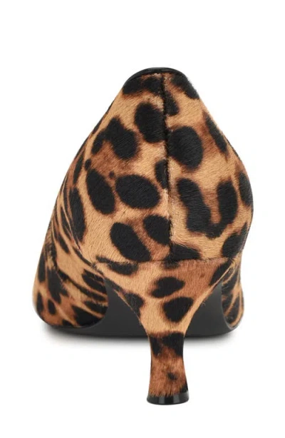 Nine West Arlene Pump Womens Brown Leopard Suede Slip On Kitten Heel Ver446 In Brown