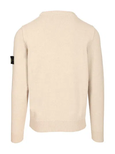 Stone Island Lightweight Geelong Wool Sweater In Neutral