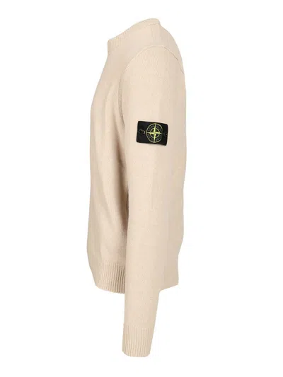 Stone Island Lightweight Geelong Wool Sweater In Neutral