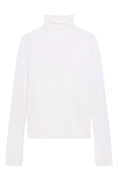 Theory Slit Sleeve Turtleneck Sweater In Wool-viscose In White