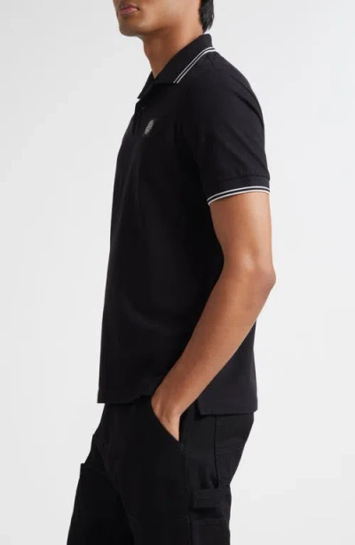 Stone Island Short Sleeve Slim Polo In Blue