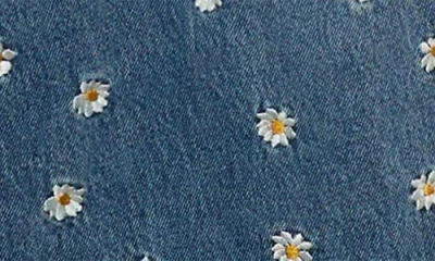 Mango Women's Flower-embroidered Wide Leg Jeans In Blue