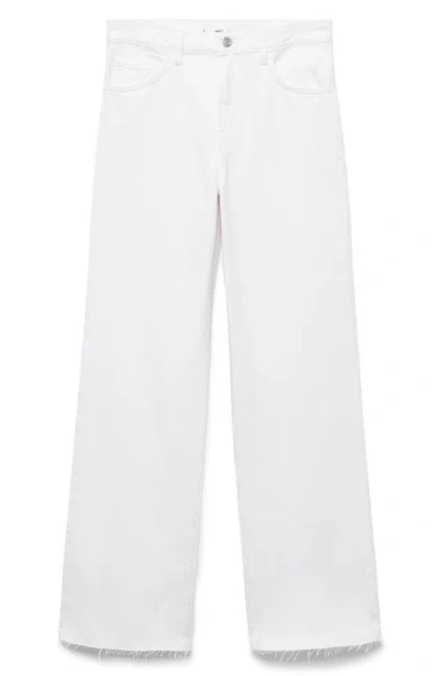 Mango Danila Raw Hem Straight Leg Jeans In White