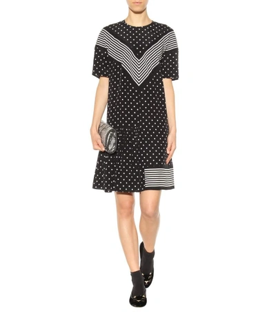 Shop Stella Mccartney Printed Silk Dress In Black