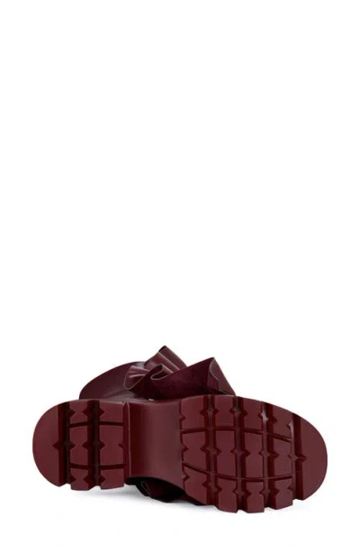 Azalea Wang Sybel Platform Lug Sole Boot In Burgundy