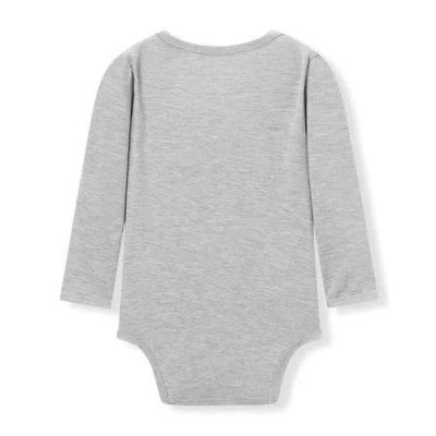 Milkbarn Luxe Solid Long Sleeve One Piece In Gray