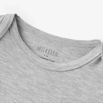 Milkbarn Luxe Solid Long Sleeve One Piece In Gray