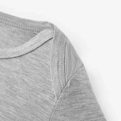 Milkbarn Luxe Solid Long Sleeve One Piece In Gray