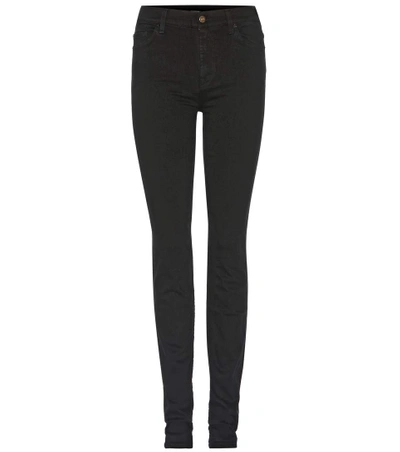 7 For All Mankind Rozie Slim High-rise Jeans In Riesed Llack