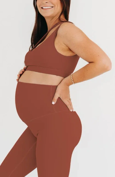 Axk Cross Body Nursing Bra With Easy-release Breastfeeding Clips And One-shoulder Design In Brown