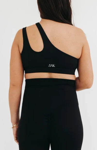 Axk Cross Body Nursing Bra With Easy-release Breastfeeding Clips And One-shoulder Design In Black