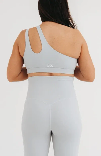 Axk Cross Body Nursing Bra With Easy-release Breastfeeding Clips And One-shoulder Design In Gray