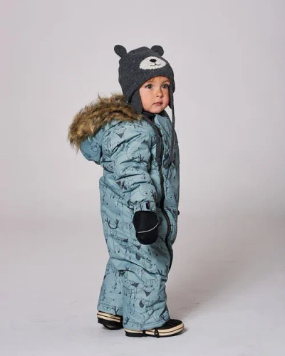 Deux Par Deux Lined Knit Hat With Ears In Gray