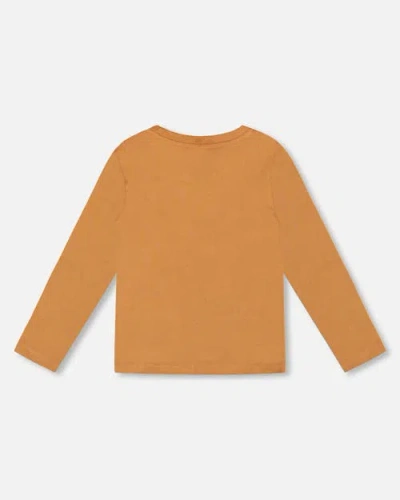 Deux Par Deux Organic Cotton Long Sleeve T-shirt In Gold