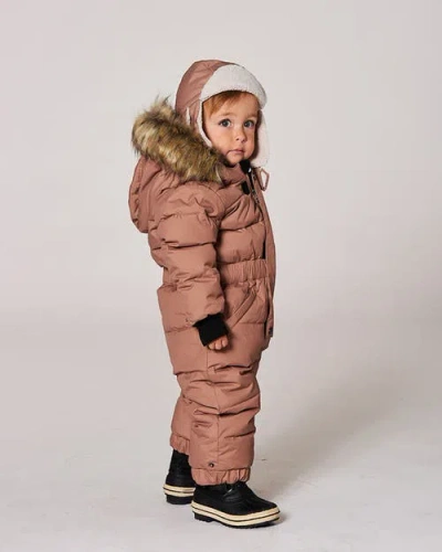 Deux Par Deux Gender Inclusive Lined Chapka In Brown