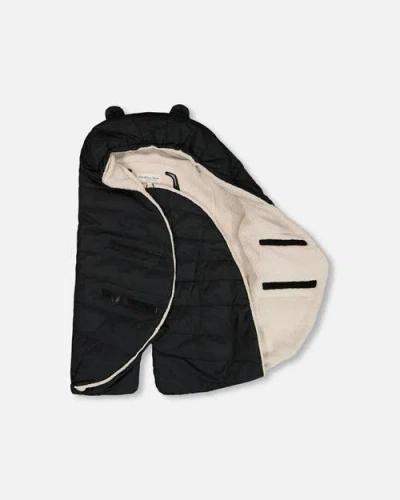 Deux Par Deux Gender Inclusive Snugly Wrap Designed For Car Seat And Stroller In Black