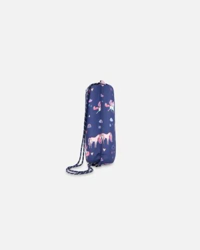 Deux Par Deux Drawstring Bag Unicorn In Blue
