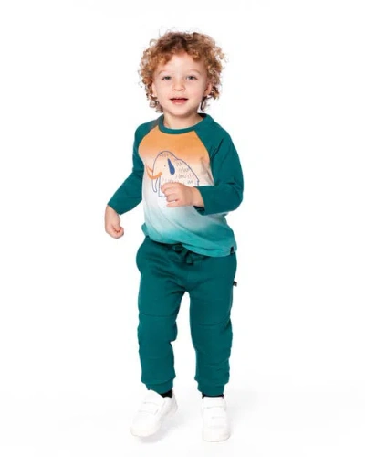 Deux Par Deux Fleece Sweatpants With Articulated Knees In Green