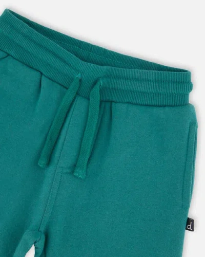 Deux Par Deux Fleece Sweatpants With Articulated Knees In Green