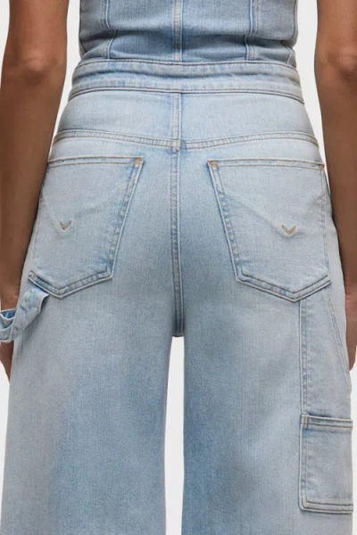 Hudson Jeans Strapless Wide Leg Jumpsuit In Blue