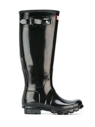 Hunter Buckled Detailing Rainboots - Black