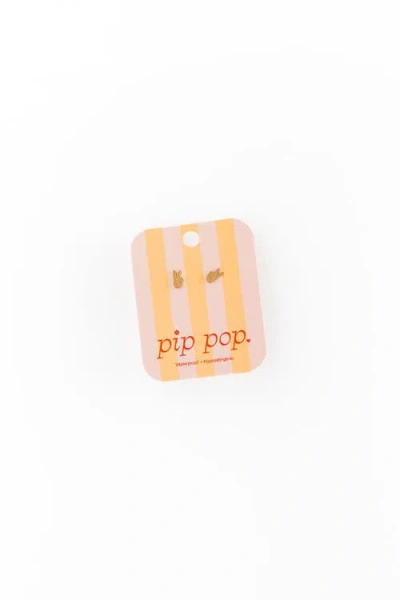 Pip Pop Peace Stud Earrings In Brown