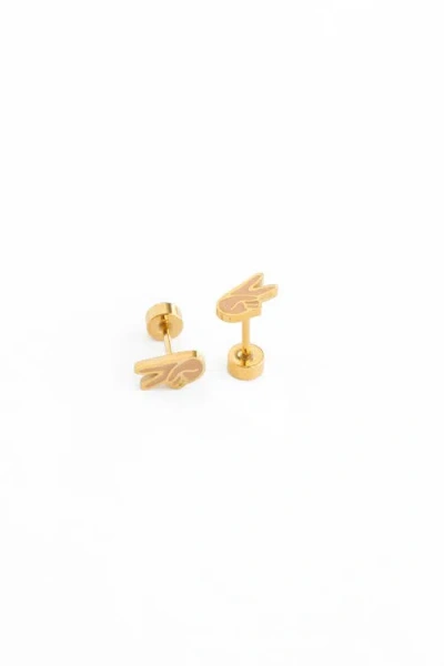 Pip Pop Peace Stud Earrings In Brown