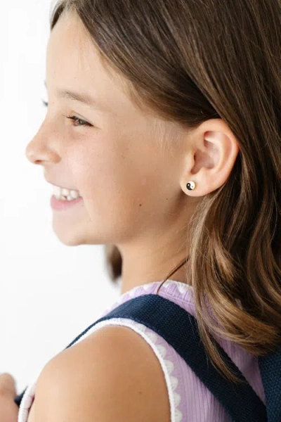 Pip Pop Yin Yang Stud Earrings In Gold