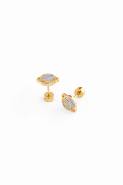 Pip Pop Planet Stud Earrings In Gold