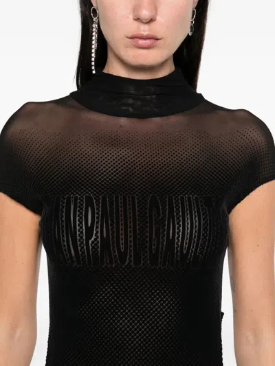 Jean Paul Gaultier Women Long Dress With Inserts In Black