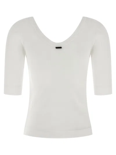 Brunello Cucinelli Ribbed Scoop Neck Stretch Fit T-shirt