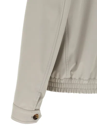 Brunello Cucinelli Élange Twill Bomber Jacket In Gray