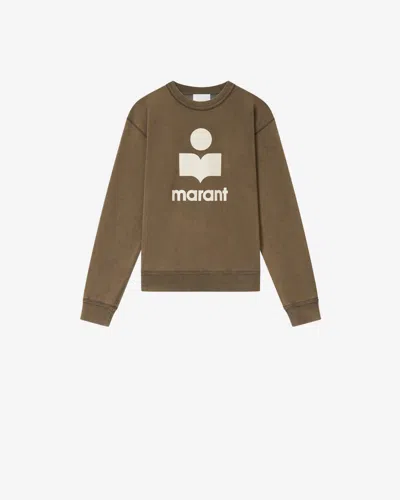 Isabel Marant Long-sleeve Graphic Sweatshirt With Vintage Wash In Brown