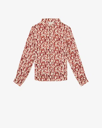 Isabel Marant Floral Print Jacquard Ilda Shirt In Red