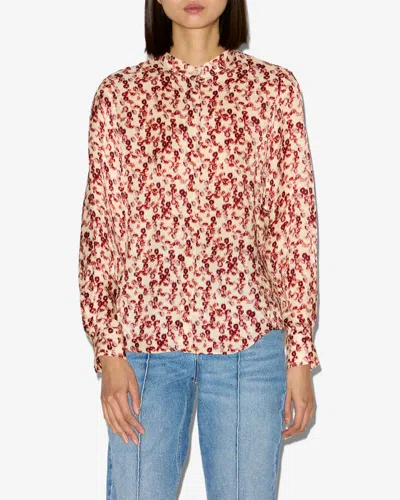 Isabel Marant Floral Print Jacquard Ilda Shirt In Red