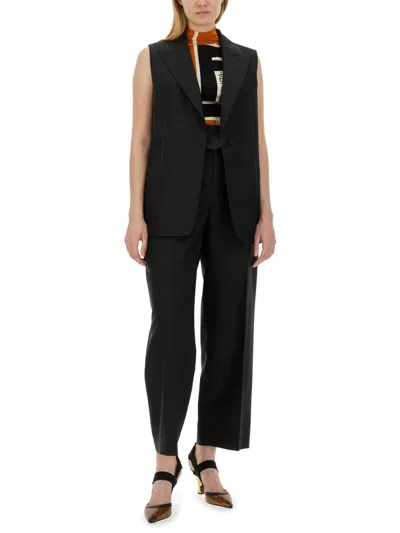 Fendi "kid Mohair Carrot Fit Pants In Black
