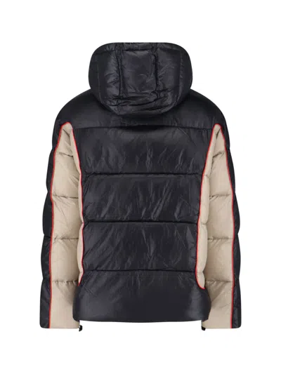 Diesel W-ostend Impactful Color-block Puffer Jacket In Black