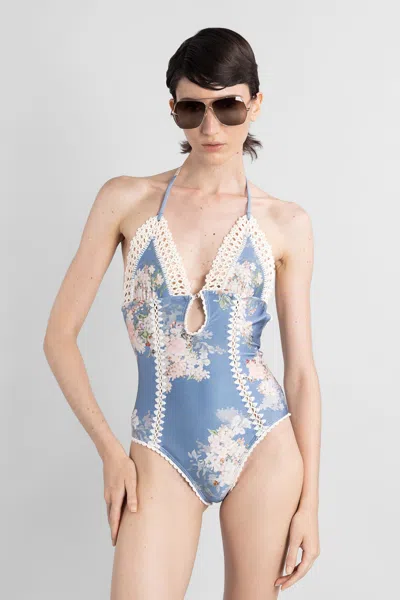 Zimmermann "cascadian" One-piece Swimsuit In Blue
