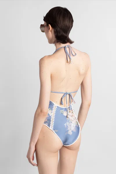 Zimmermann "cascadian" One-piece Swimsuit In Blue