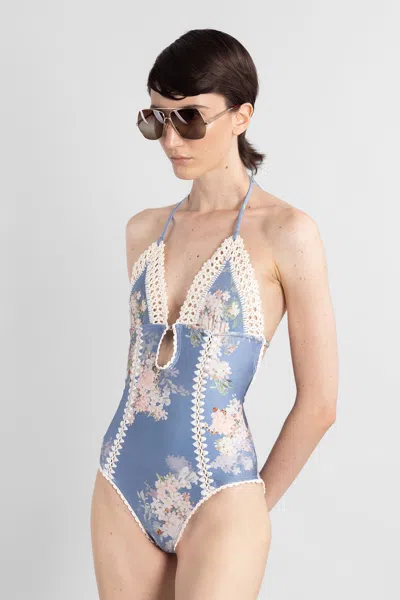 Zimmermann "cascadian" One-piece Swimsuit In Blue
