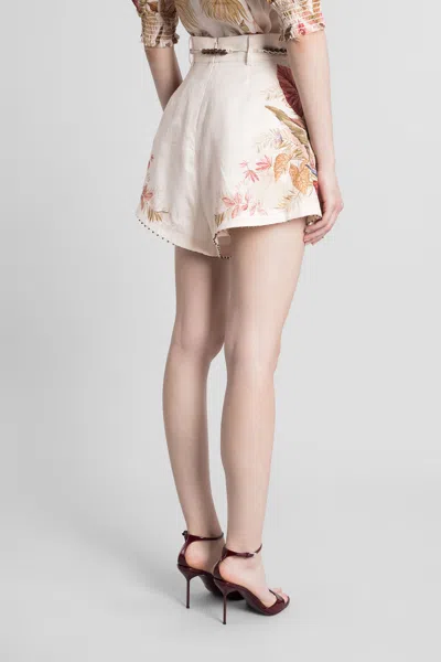Zimmermann Ascension Linen Tuck Shorts In Neutral